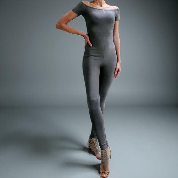 Gray Shiny Jumpsuit - Picture 4 of 8